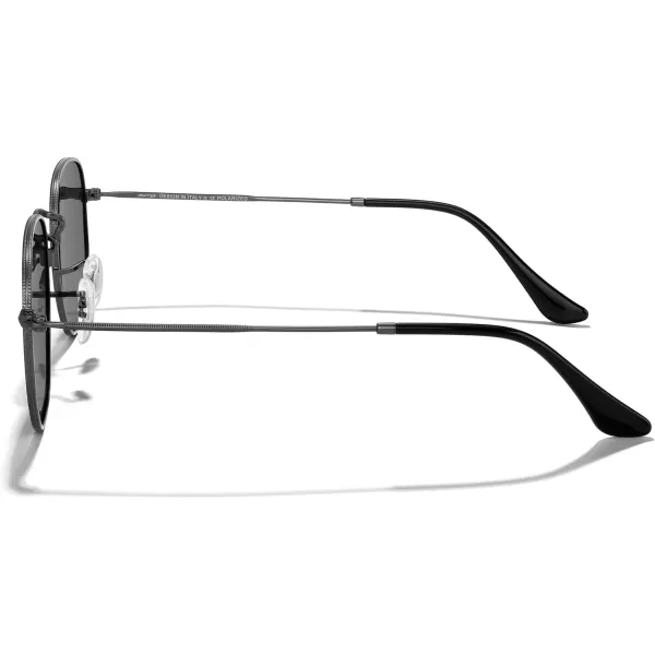 MERRYS Classic Polarized Sunglasses for Women Men Vintage Polygon Square Shades S6548Gunmetal FrameBlack Lens