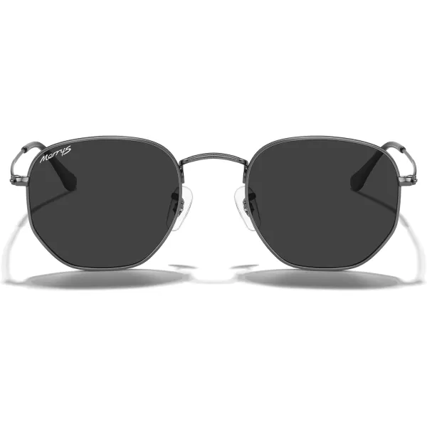 MERRYS Classic Polarized Sunglasses for Women Men Vintage Polygon Square Shades S6548Gunmetal FrameBlack Lens
