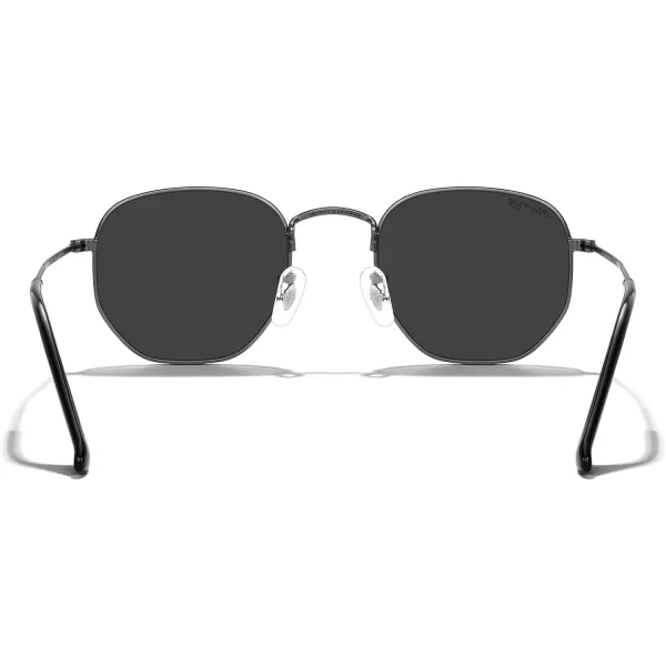 MERRYS Classic Polarized Sunglasses for Women Men Vintage Polygon Square Shades S6548Gunmetal FrameBlack Lens
