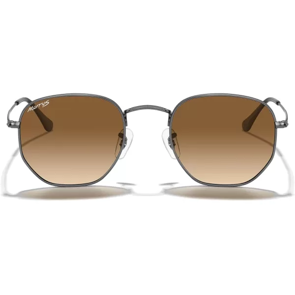 MERRYS Classic Polarized Sunglasses for Women Men Vintage Polygon Square Shades S6548Gunmetal FrameBrown Gradient Lens