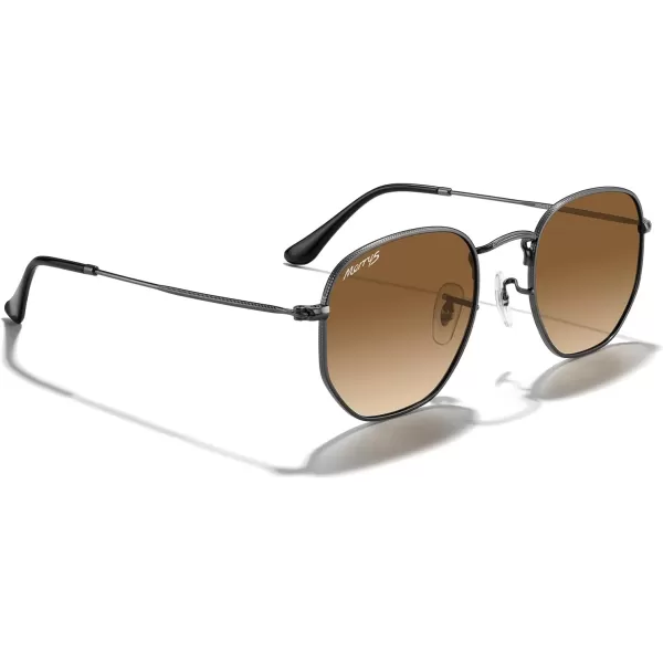MERRYS Classic Polarized Sunglasses for Women Men Vintage Polygon Square Shades S6548Gunmetal FrameBrown Gradient Lens