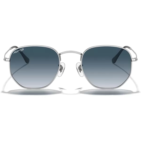 MERRYS Classic Polarized Sunglasses for Women Men Vintage Polygon Square Shades S6548Matte Chrome FrameBlue Gradient Lens