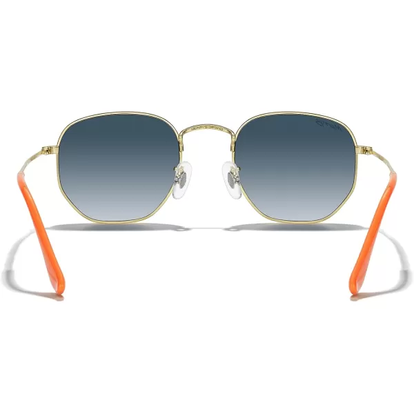 MERRYS Classic Polarized Sunglasses for Women Men Vintage Polygon Square Shades S6548Polished Gold FrameBlue Gradient Lens