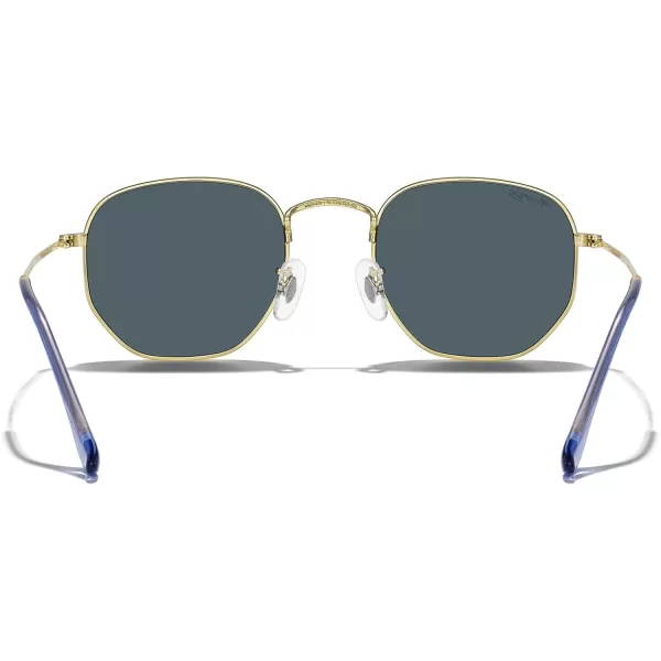 MERRYS Classic Polarized Sunglasses for Women Men Vintage Polygon Square Shades S6548Polished Gold FrameBlue Lens