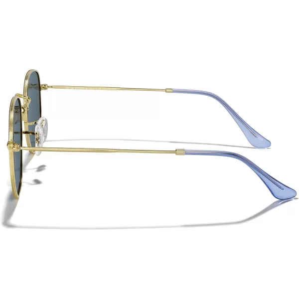 MERRYS Classic Polarized Sunglasses for Women Men Vintage Polygon Square Shades S6548Polished Gold FrameBlue Lens