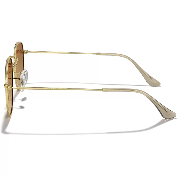 MERRYS Classic Polarized Sunglasses for Women Men Vintage Polygon Square Shades S6548Polished Gold FrameBrown Gradient Lens