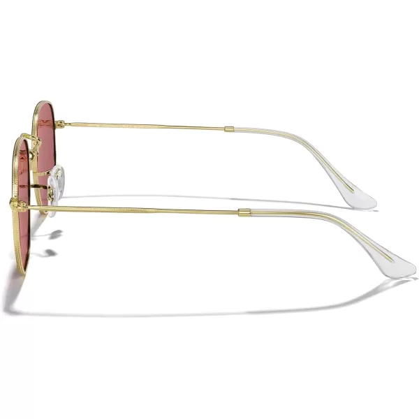 MERRYS Classic Polarized Sunglasses for Women Men Vintage Polygon Square Shades S6548Polished Gold FrameViolet Lens
