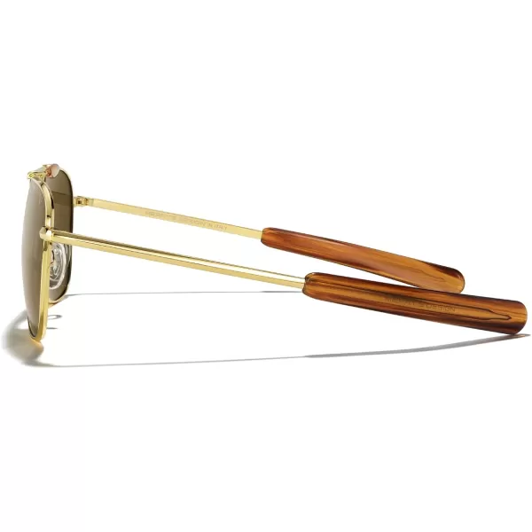MERRYS Classic Square Aviator II Military Polarized Sunglasses for Men or Women S863723k Gold FrameBrown Polarized Lens