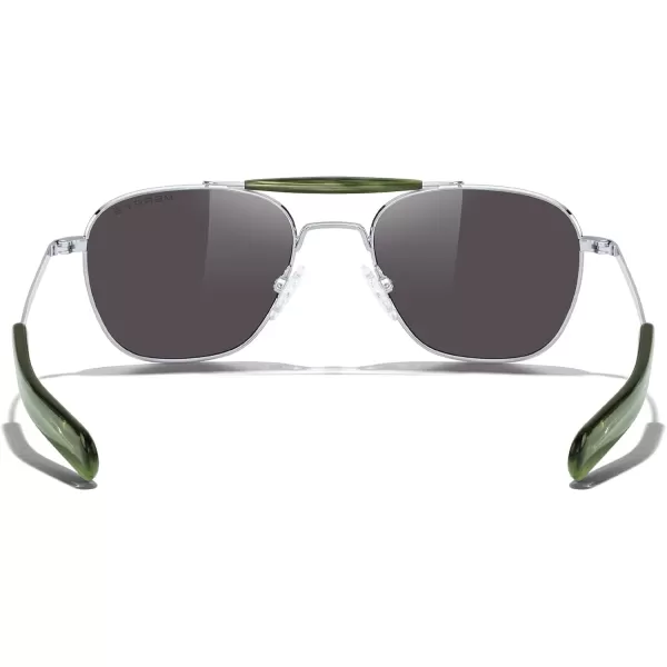 MERRYS Classic Square Aviator II Military Polarized Sunglasses for Men or Women S8637Bright ChromeGreen Mirror Polarized Lens