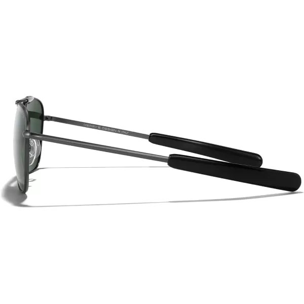 MERRYS Classic Square Aviator II Military Polarized Sunglasses for Men or Women S8637Gun FrameGreen Polarized Lens