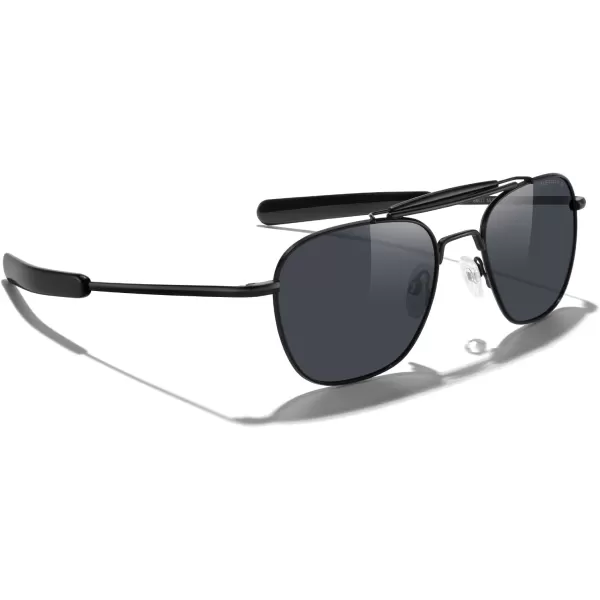MERRYS Classic Square Aviator II Military Polarized Sunglasses for Men or Women S8637Matte Black FrameBlack Polarized Lens
