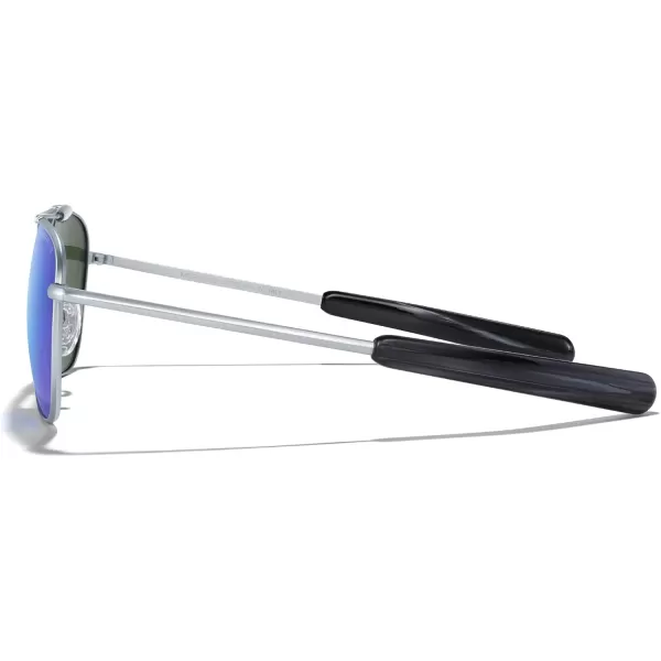 MERRYS Classic Square Aviator II Military Polarized Sunglasses for Men or Women S8637Matte Chrome FrameDark Blue Mirror Polarized Lens