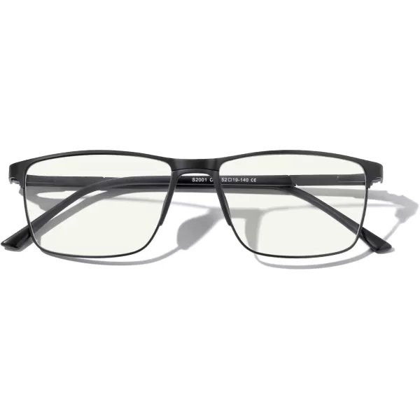 MERRYS Fashion Blue Light Blocking Glasses  Reading Glasses Metal Frame Spring Hinge Readers for Men EyeglassesBlack52mm