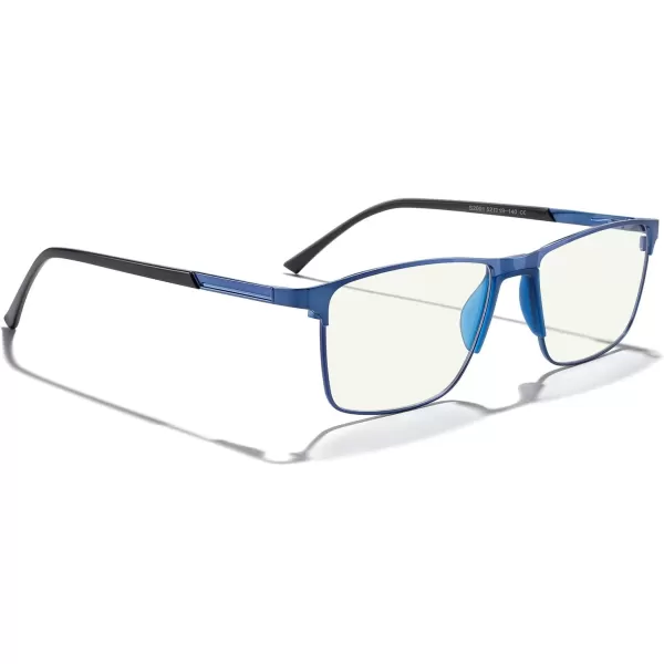 MERRYS Fashion Blue Light Blocking Glasses  Reading Glasses Metal Frame Spring Hinge Readers for Men EyeglassesBlue52mm
