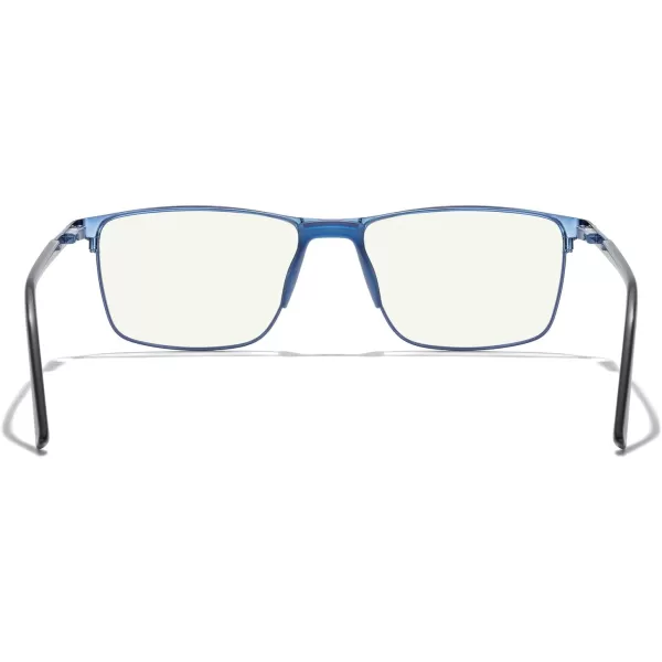 MERRYS Fashion Blue Light Blocking Glasses  Reading Glasses Metal Frame Spring Hinge Readers for Men EyeglassesBlue52mm