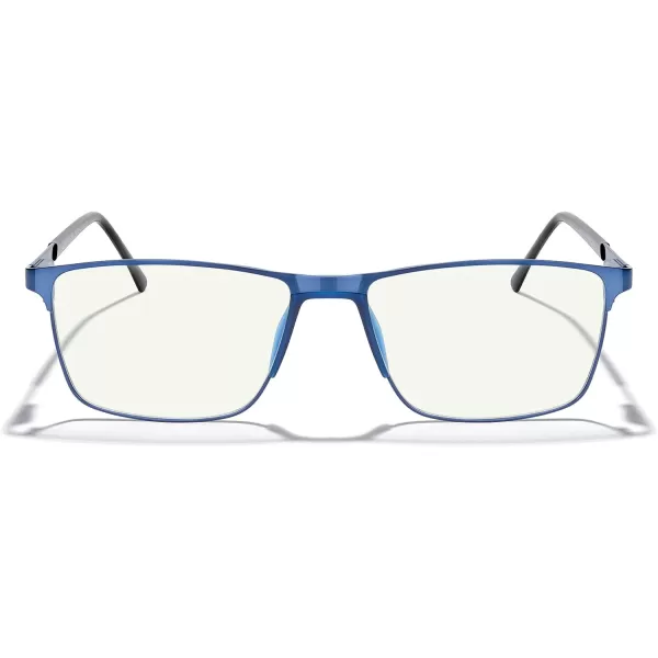 MERRYS Fashion Blue Light Blocking Glasses  Reading Glasses Metal Frame Spring Hinge Readers for Men EyeglassesBlue52mm