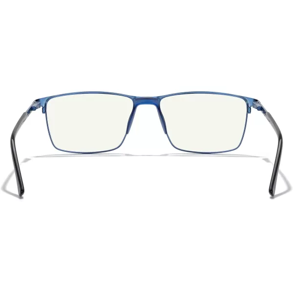 MERRYS Fashion Blue Light Blocking Glasses  Reading Glasses Metal Frame Spring Hinge Readers for Men EyeglassesBlue55mm
