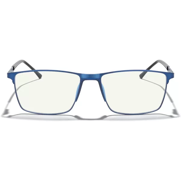 MERRYS Fashion Blue Light Blocking Glasses  Reading Glasses Metal Frame Spring Hinge Readers for Men EyeglassesBlue55mm