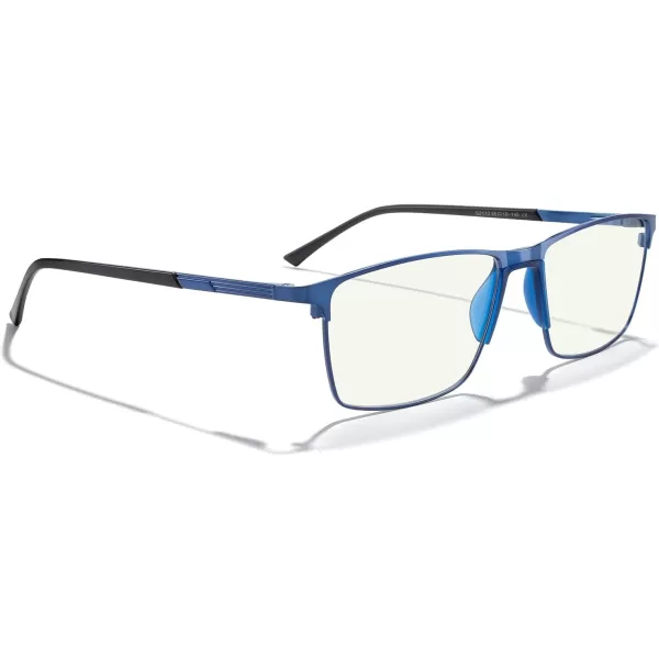 MERRYS Fashion Blue Light Blocking Glasses  Reading Glasses Metal Frame Spring Hinge Readers for Men EyeglassesBlue55mm