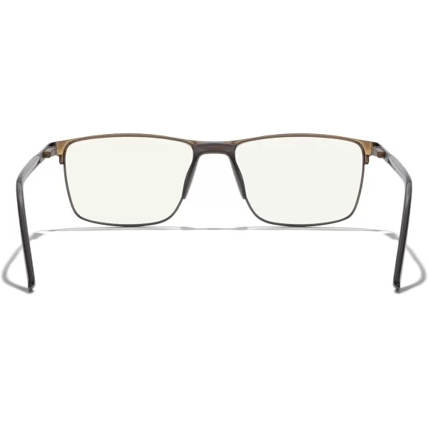 MERRYS Fashion Blue Light Blocking Glasses  Reading Glasses Metal Frame Spring Hinge Readers for Men EyeglassesBrown52mm