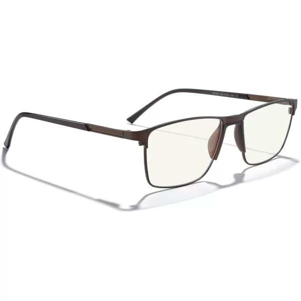 MERRYS Fashion Blue Light Blocking Glasses  Reading Glasses Metal Frame Spring Hinge Readers for Men EyeglassesBrown52mm
