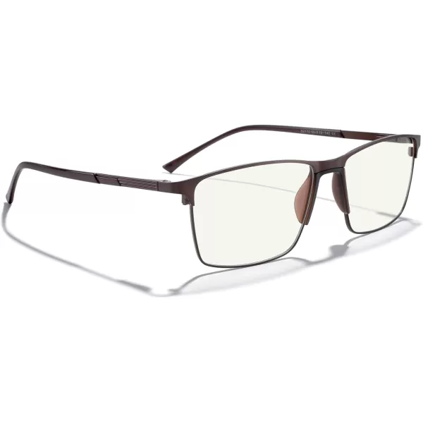 MERRYS Fashion Blue Light Blocking Glasses  Reading Glasses Metal Frame Spring Hinge Readers for Men EyeglassesBrown55mm