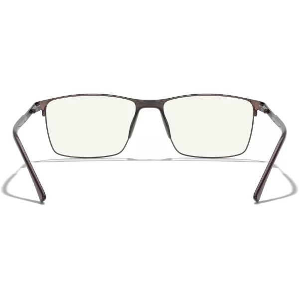 MERRYS Fashion Blue Light Blocking Glasses  Reading Glasses Metal Frame Spring Hinge Readers for Men EyeglassesBrown55mm
