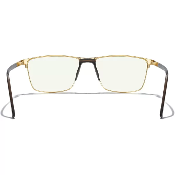 MERRYS Fashion Blue Light Blocking Glasses  Reading Glasses Metal Frame Spring Hinge Readers for Men EyeglassesGold52mm