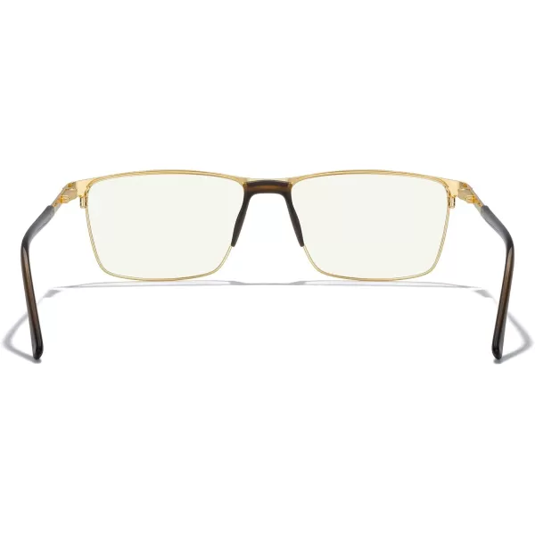 MERRYS Fashion Blue Light Blocking Glasses  Reading Glasses Metal Frame Spring Hinge Readers for Men EyeglassesGold55mm