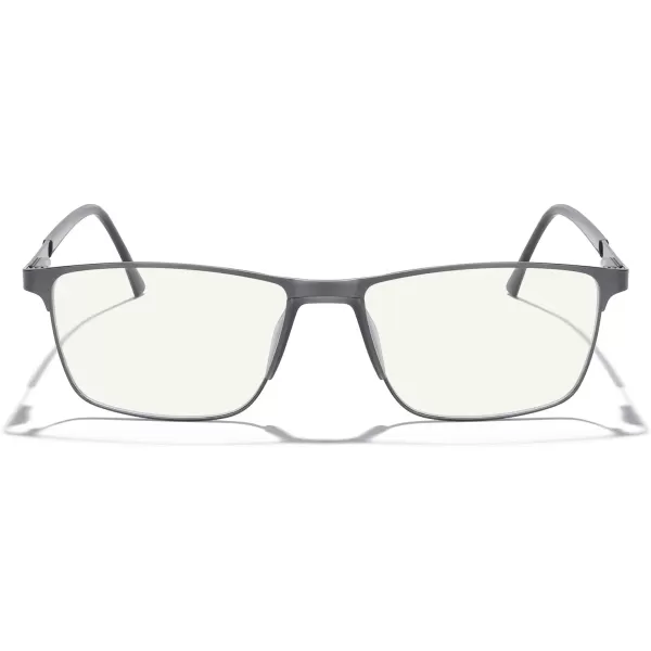 MERRYS Fashion Blue Light Blocking Glasses  Reading Glasses Metal Frame Spring Hinge Readers for Men EyeglassesGray52mm