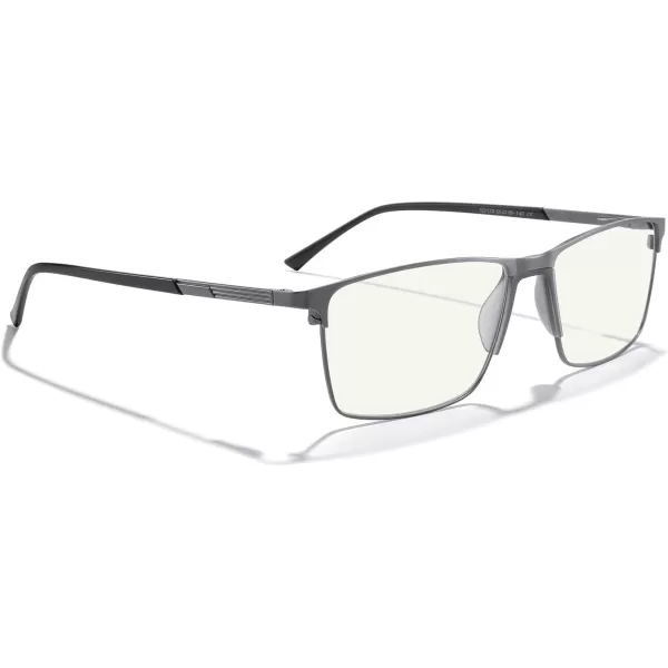 MERRYS Fashion Blue Light Blocking Glasses  Reading Glasses Metal Frame Spring Hinge Readers for Men EyeglassesGray55mm