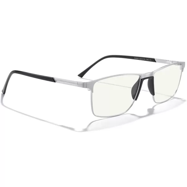 MERRYS Fashion Blue Light Blocking Glasses  Reading Glasses Metal Frame Spring Hinge Readers for Men EyeglassesSilver52mm
