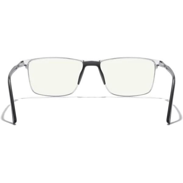 MERRYS Fashion Blue Light Blocking Glasses  Reading Glasses Metal Frame Spring Hinge Readers for Men EyeglassesSilver52mm