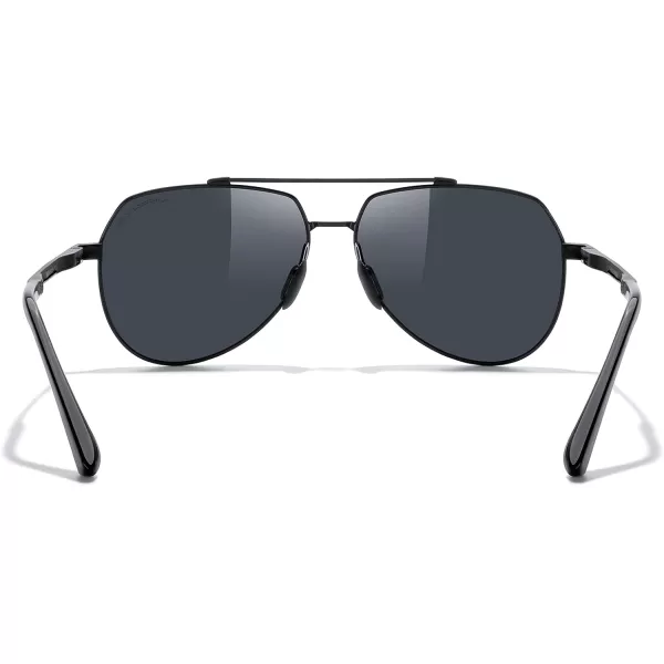 MERRYS Men Classic Pilot Sunglasses for Men Women  Polarized Driving Sun glasses Mirrored Lens UV 400 Protection 58 MMAblack FrameBlack Lens