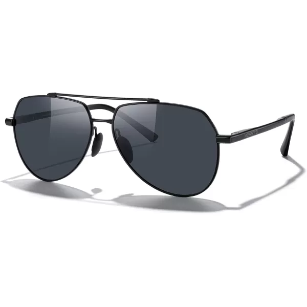 MERRYS Men Classic Pilot Sunglasses for Men Women  Polarized Driving Sun glasses Mirrored Lens UV 400 Protection 58 MMAblack FrameBlack Lens