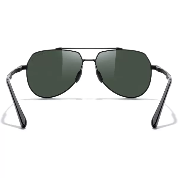MERRYS Men Classic Pilot Sunglasses for Men Women  Polarized Driving Sun glasses Mirrored Lens UV 400 Protection 58 MMAblack FrameG15 Lens