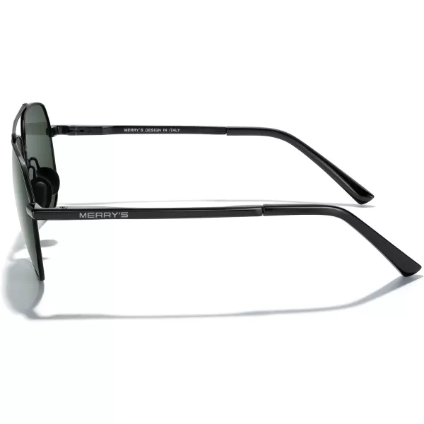 MERRYS Men Classic Pilot Sunglasses for Men Women  Polarized Driving Sun glasses Mirrored Lens UV 400 Protection 58 MMAblack FrameG15 Lens