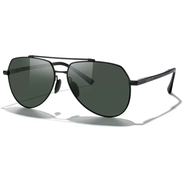 MERRYS Men Classic Pilot Sunglasses for Men Women  Polarized Driving Sun glasses Mirrored Lens UV 400 Protection 58 MMAblack FrameG15 Lens