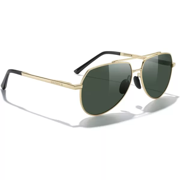 MERRYS Men Classic Pilot Sunglasses for Men Women  Polarized Driving Sun glasses Mirrored Lens UV 400 Protection 58 MMAgold FrameG15 Lens
