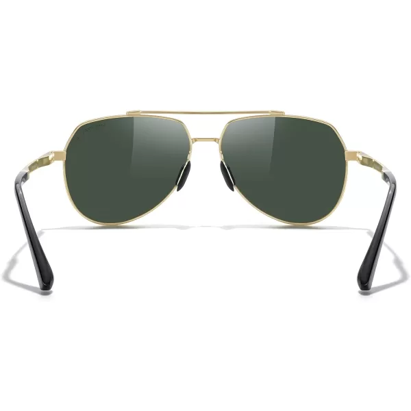 MERRYS Men Classic Pilot Sunglasses for Men Women  Polarized Driving Sun glasses Mirrored Lens UV 400 Protection 58 MMAgold FrameG15 Lens