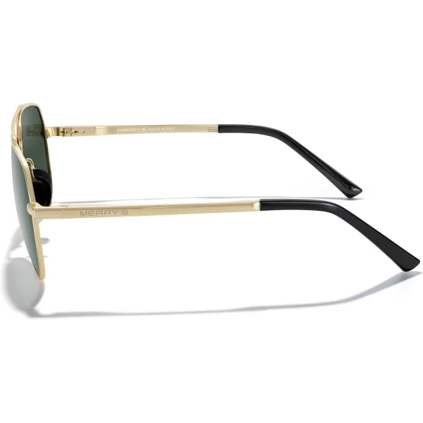 MERRYS Men Classic Pilot Sunglasses for Men Women  Polarized Driving Sun glasses Mirrored Lens UV 400 Protection 58 MMAgold FrameG15 Lens