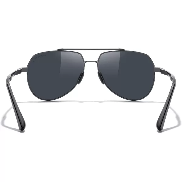 MERRYS Men Classic Pilot Sunglasses for Men Women  Polarized Driving Sun glasses Mirrored Lens UV 400 Protection 58 MMAgray FrameBlack Lens