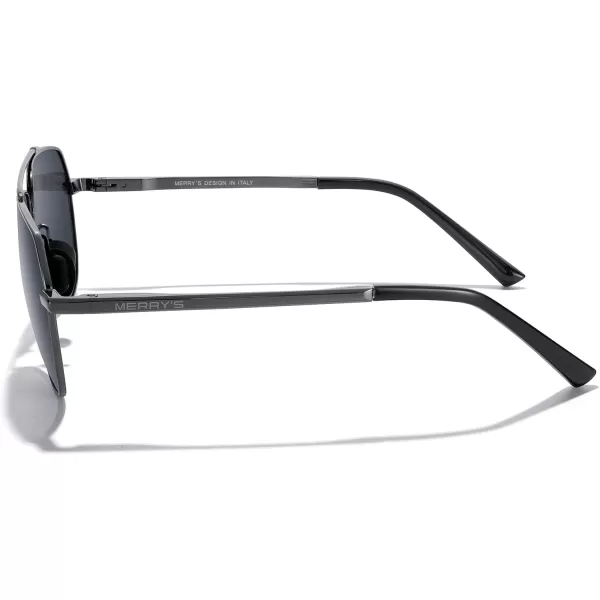 MERRYS Men Classic Pilot Sunglasses for Men Women  Polarized Driving Sun glasses Mirrored Lens UV 400 Protection 58 MMAgray FrameBlack Lens