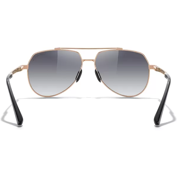 MERRYS Men Classic Pilot Sunglasses for Men Women  Polarized Driving Sun glasses Mirrored Lens UV 400 Protection 58 MMArose Gold FrameBlack Gradient Lens