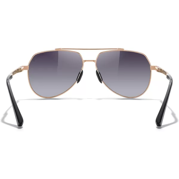 MERRYS Men Classic Pilot Sunglasses for Men Women  Polarized Driving Sun glasses Mirrored Lens UV 400 Protection 58 MMArose Gold FramePurple Gradient Lens