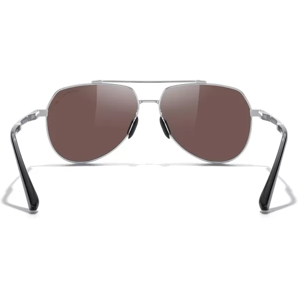 MERRYS Men Classic Pilot Sunglasses for Men Women  Polarized Driving Sun glasses Mirrored Lens UV 400 Protection 58 MMAsilver FrameBlue Mirror Lens