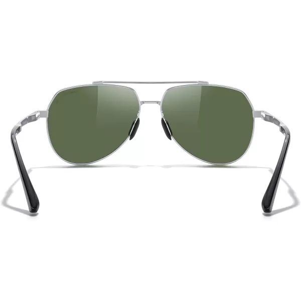MERRYS Men Classic Pilot Sunglasses for Men Women  Polarized Driving Sun glasses Mirrored Lens UV 400 Protection 58 MMAsilver FramePurple Mirror Lens