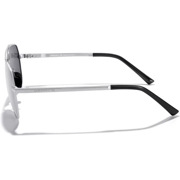 MERRYS Men Classic Pilot Sunglasses for Men Women  Polarized Driving Sun glasses Mirrored Lens UV 400 Protection 58 MMAsilver FrameSilver