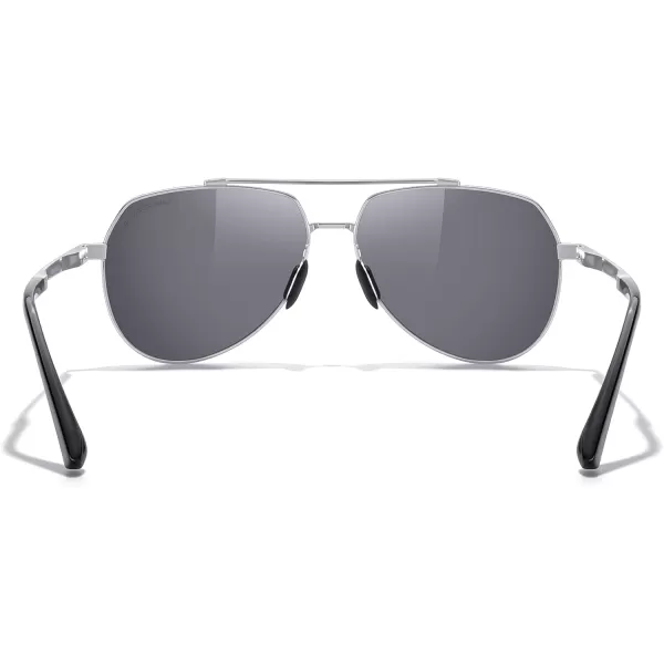 MERRYS Men Classic Pilot Sunglasses for Men Women  Polarized Driving Sun glasses Mirrored Lens UV 400 Protection 58 MMAsilver FrameSilver
