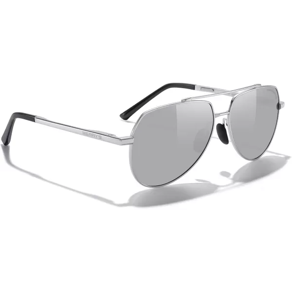MERRYS Men Classic Pilot Sunglasses for Men Women  Polarized Driving Sun glasses Mirrored Lens UV 400 Protection 58 MMAsilver FrameSilver